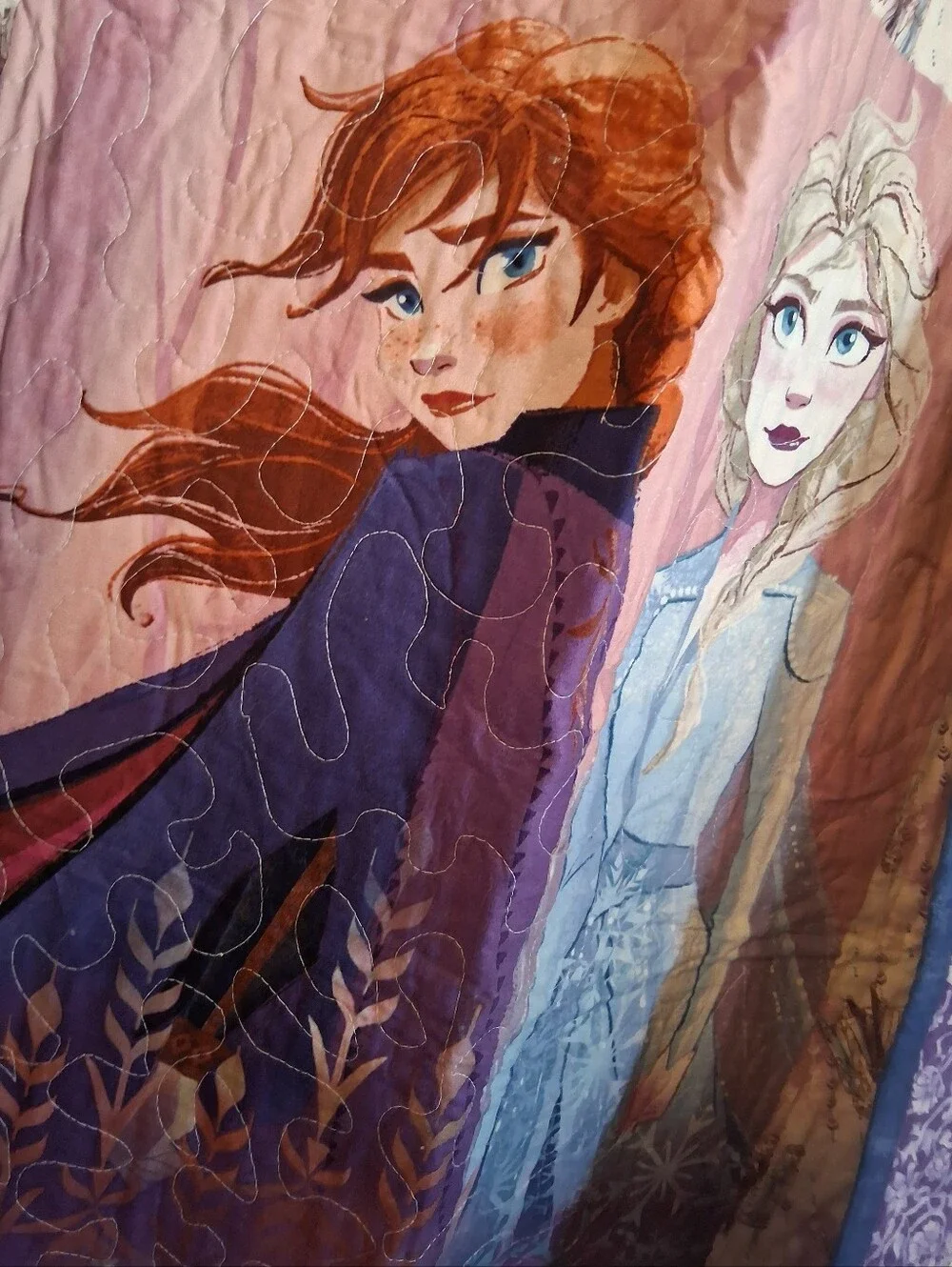 Purple and Teal Handmade Frozen Lap Quilt Or Child Quilt - Flaw